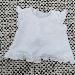 Zara ruffle embroidered top